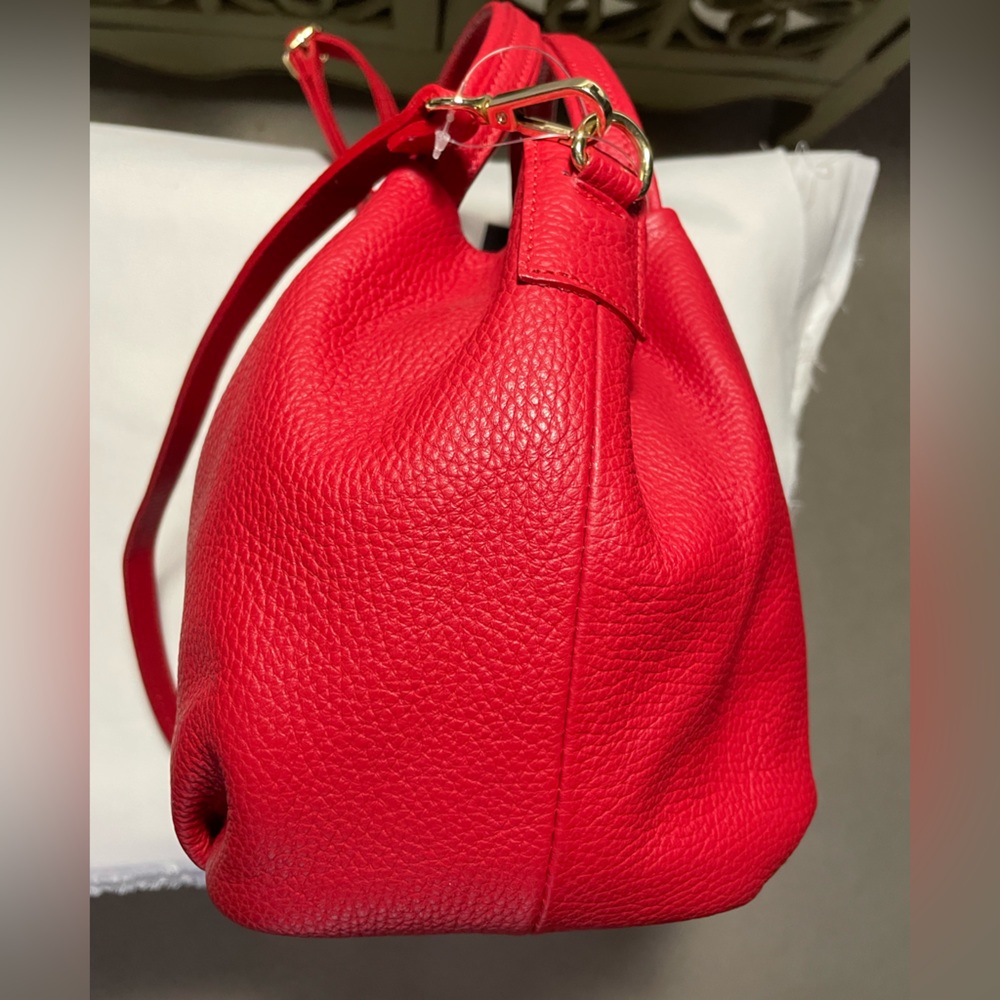 NWT CLAUDIA FIRENZE HANDBAG RED LEATHER - Picture 4 of 8